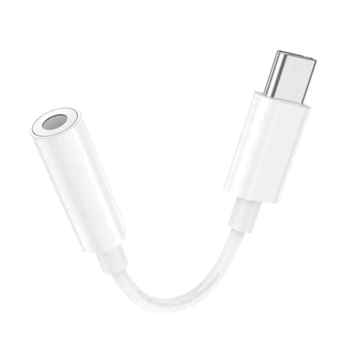 Кабель Hoco Adapter Type-C to 3.5mm LS35 Female 8cm White: Тип USB-C - Mini-jack 3.5mm F