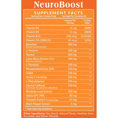 Neuro Boost+ Нейро Бустер 132 г Тропічний смак: Стать Унисекс