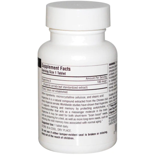 Source Naturals Huperzine А, 100 mcg, 60 Tab: Тип Витамин E