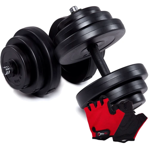Гантель Fit-On 2x18.5 кг з рукавичками