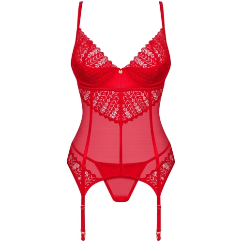 Корсет Obsessive Ingridia corset & thong, XL/2XL