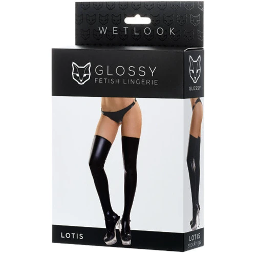 Чулки Glossy Wetlook Lotis Вlack, S