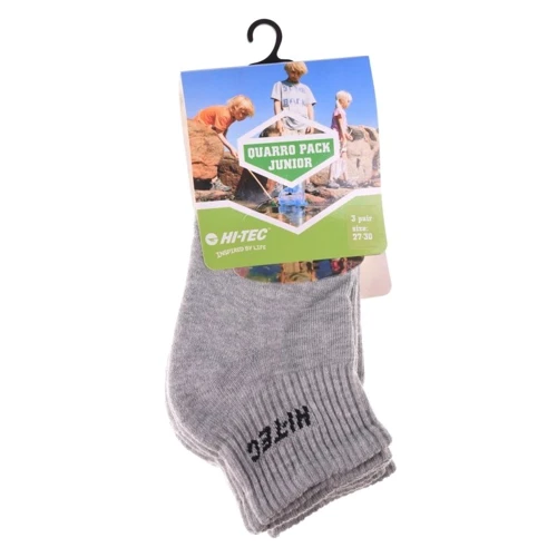 Шкарпетки Hi-Tec Quarro Pack Junior (QUARRO PACK JR-GREY MELANGE) 28-32 3 пари сірі: Стать Мальчик