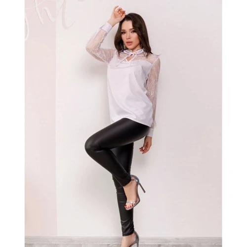 Блуза ISSA PLUS SA-162 44 белая с длинным рукавом