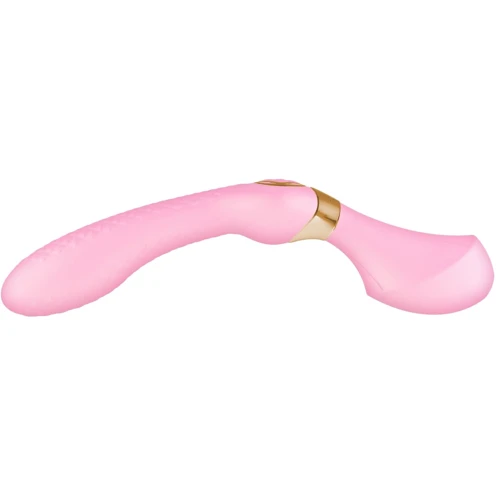 Вибромассажер Shunga Zoa Light Pink, двусторонний