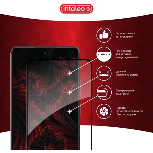 Intaleo Tempered Glass Full Glue Black for Realme C75: Материал стекло