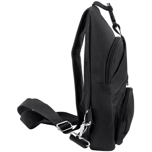 Мужская сумка-слинг DNK Leather черная (DNK-JOKER-2-BAG-1): Застежка Механическая