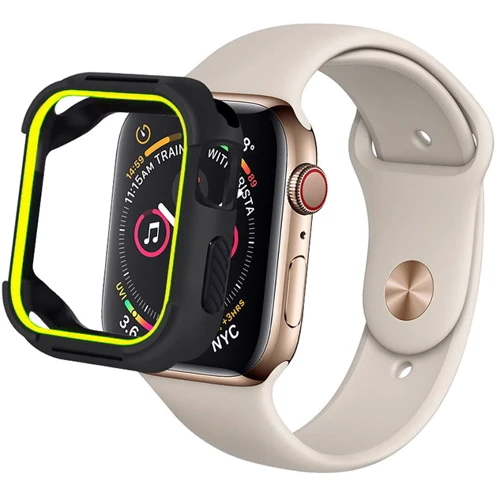 Чехол для Apple Watch COTEetCI PU TPU Case Black/Yellow (7051-BY) for Apple Watch 40mm