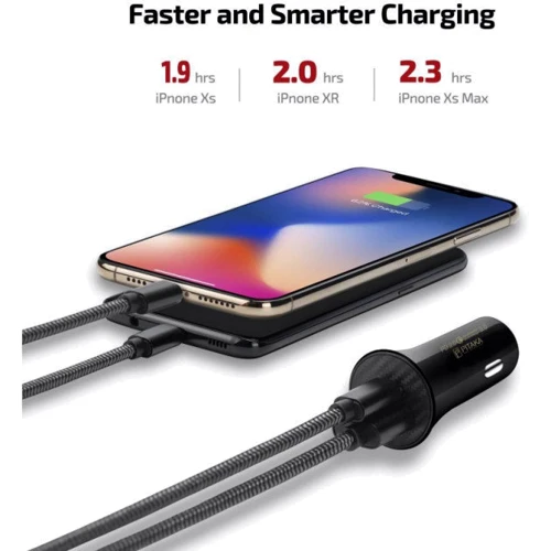 Зарядное устройство Pitaka USB Car Charger USB+USB-C 36W Black (CA2001) фото 5