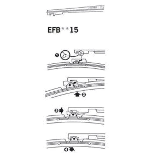 Двірник безкаркасний TRICO ExactFit Flat (550мм) EFB5515: Довжина 22" (550 mm)