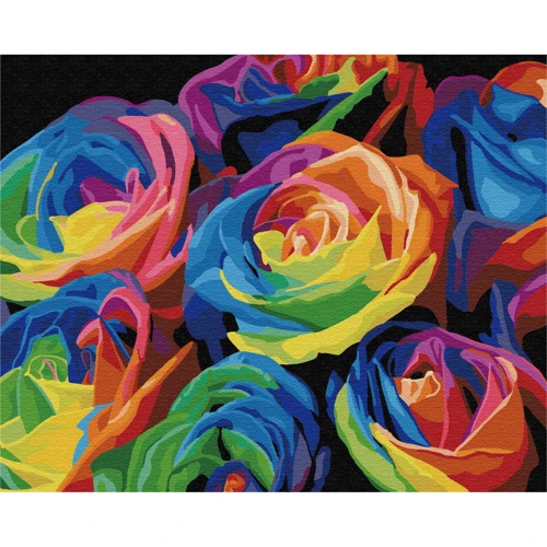 Картина по номерам Brushme Радужные розы G057