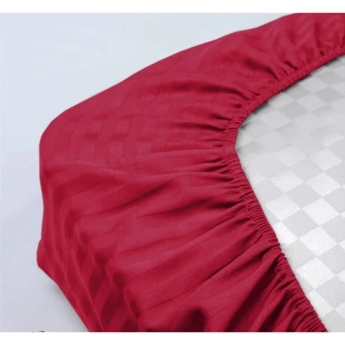 Простирадло LightHouse Sateen Stripe Red Wine на гумці страйп-сатин 160х200+25см (603852): Розмір простирадла, см 160x200