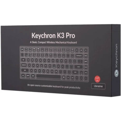 Клавіатура Keychron K3 PRO 84Key Gateron Blue Low Profile QMK UA White Led Black (K3PA2_KEYCHRON) фото 11