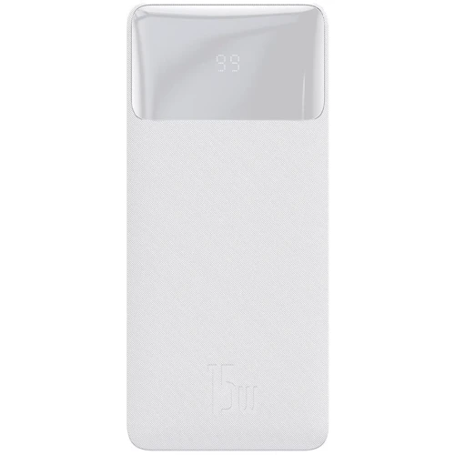 Зовнішній акумулятор Baseus Power Bank 20000mAh Bipow Display 15W White (PPDML-J02)