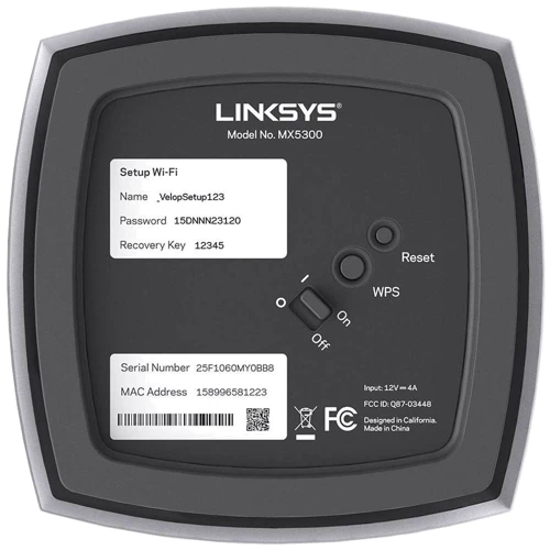 Маршрутизатор Wi-Fi Linksys Velop Mesh WiFi 6 System 2-Pack (MX10600-EU): Тип антени внутрішня