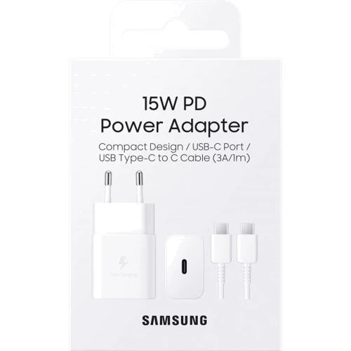 Зарядное устройство Samsung USB-C Wall Charger with Cable USB-C 15W White (EP-T1510XWEGRU): Количество USB-портов 1