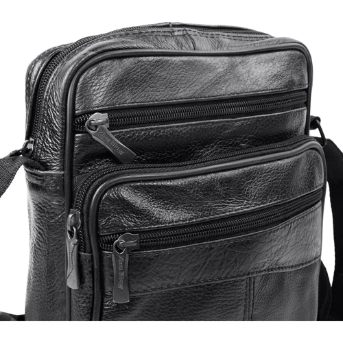 Мужская сумка через плечо Valiria Fashion черная (3DETAW8096-2): Фактура Матовая, Зернистая