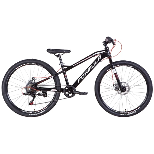 Велосипед Formula BLACKWOOD DD 2022 AL 26" чорно-білий з червоним (OPS-FR-26-620)