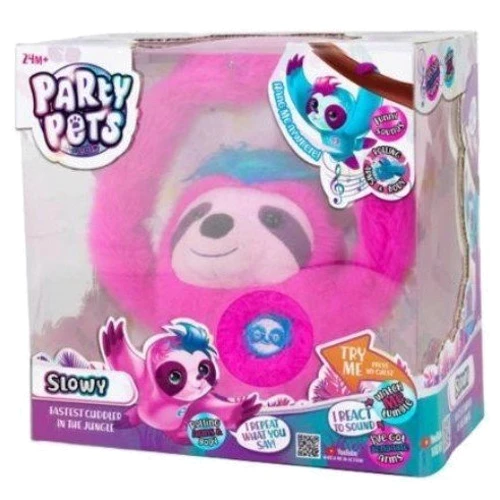 Інтерактивна м'яка іграшка Party Pets Лінивець рожевий (PPSL002)