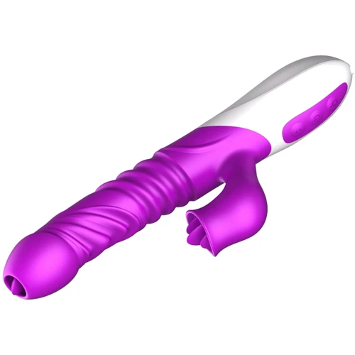 Вибратор с ротацией, толчками и подогревом BOSS Foxshow Vibrator Purple