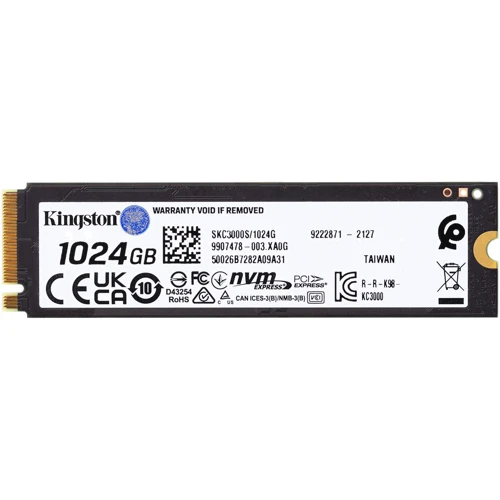 Kingston KC3000 1024 GB (SKC3000S/1024G): Обсяг 1 ТБ