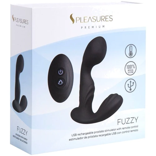 Вибромассажер простаты с подогревом S Pleasures Premium FUZZY, черный