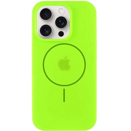 Чехол для iPhone Mobile Case Silicone Full Protective with MagSafe Neon Green for iPhone 15 Pro