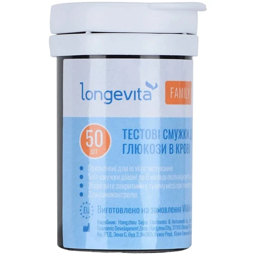 Аксессуар для глюкометра Тестовые полоски Longevita Family для измерения глюкозы в крови 50шт (BS602): undefined undefined