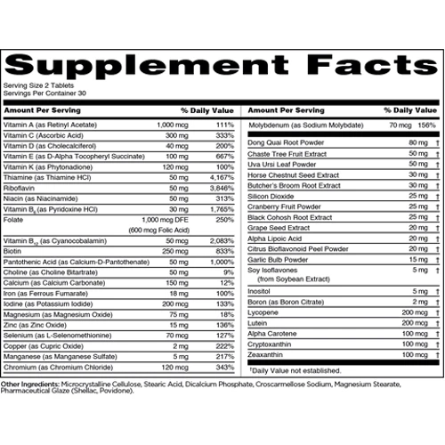 Rule 1 Womens Train Daily Multivitamin Мультивітаміни для жінок 60 таблеток: Тип мультивітаміни