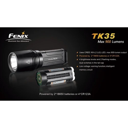 Ліхтар Fenix TK35 L2U2: Світловий потік, лм 900