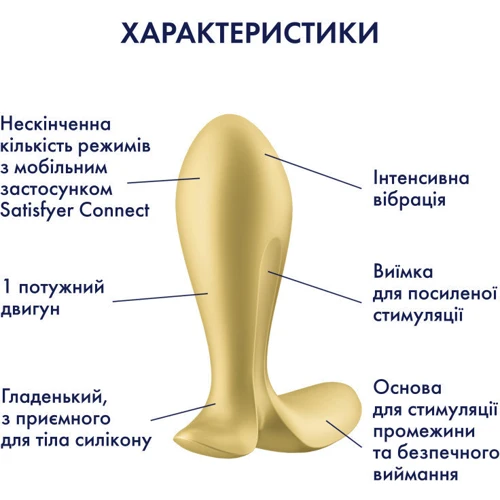 Анальная смарт пробка с вибрацией Satisfyer Intensity Plug Yellow