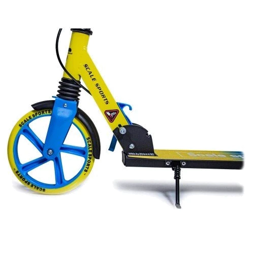 Самокат двухколесный Scale Sports SS-08 Желто-Голубой Ручной тормоз Led-фонарик (966353580): Максимальная допустимая нагрузка, кг 100
