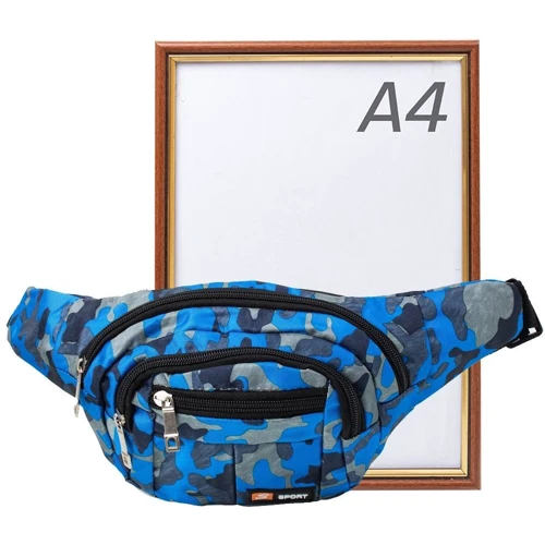 Мужская поясная сумка Valiria Fashion синяя (4DETBP3351-5): Застежка Молния