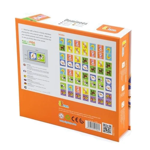 Дерев'яне доміно Viga Toys Фермерські звірята (51306)