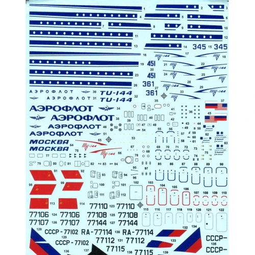 Декаль Authentic Decals для літака Tу-144 Supersonic AVD14407