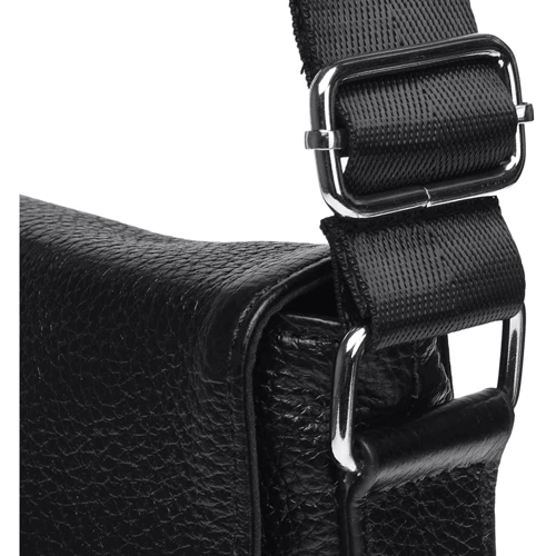 Мужская сумка планшет Borsa Leather черная (K15103-black): Фактура Матовая, Зернистая