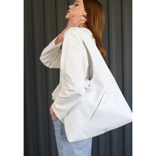 Женская сумка хобо Sambag M белая (53200008): Стиль Повседневный (Casual)