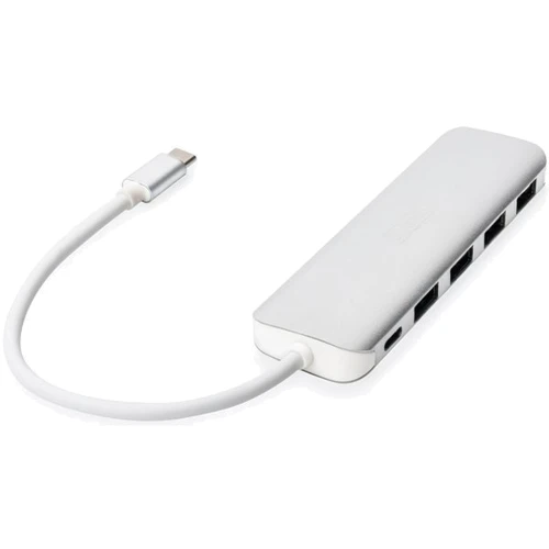 Адаптер Digitus Adapter USB-C to 4xUSB+USB-C Silver (DA-70242-1): Дополнительные разъемы USB-C, USB 3.0