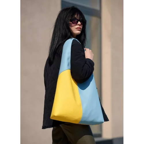 Жіноча сумка хобо Sambag HOBO M жовто-блакитна (53200128): Тип Сумки