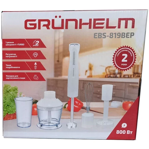 Блендер Grunhelm EBS-819BEP: Конструкція ручной