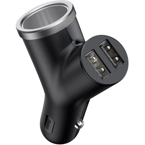 Зарядний пристрій Baseus Car Charger 2хUSB Cigarette Lighter Port Black (CCALL-YX01): Сила струму 2.4А и более