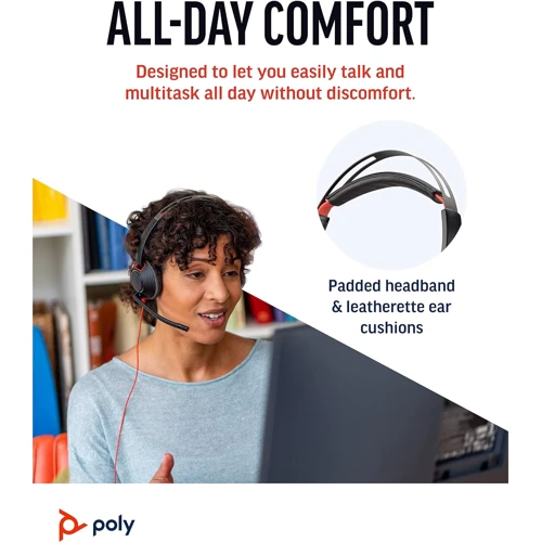 Наушники Poly BlackWire 5220 USB HS Stereo (80R97AA): Дополнительно регулятор громкости