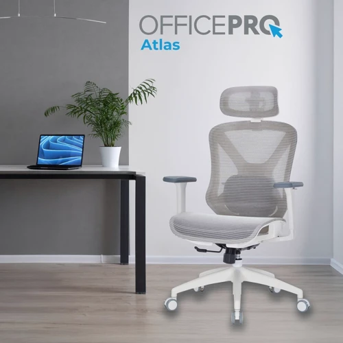 Кресло офисное OfficePro Atlas (OC630-W-LG-LG)