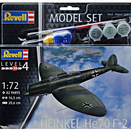 Подарунковий набір Revell Бомбардувальник-розвідник Heinkel He70 F-2 1:72 (63962)