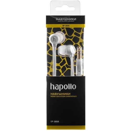 Навушники Hapollo EP-1010 White: Тип конструкції вакуумні