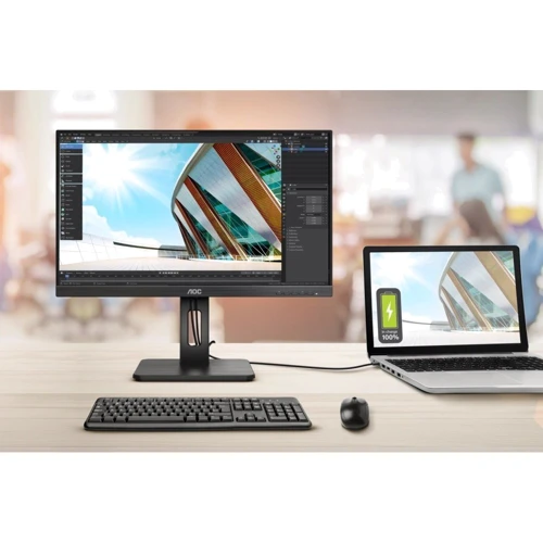 Монитор AOC 24P2C: Разъемы Выход на наушники, USB Type-C, HDMI, DisplayPort