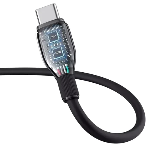 Кабель Baseus Cable USB-C to USB-C Pudding Series Fast Charging 100W 1.2m Black (P10355702111-00) фото 4