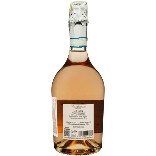 Вино игристое Villa Cornaro Pinot Grigio Blush Brut Delle Venezie розовое сухое 0.75 л (FSH_8001906997588): Объем, л 0.75