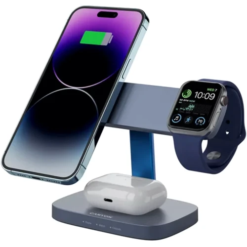 Зарядний пристрій Canyon Wireless Charger HEXAGON WCS-310 24W DarkGrey/Blue (CNS-WCS310DGBL) фото 5