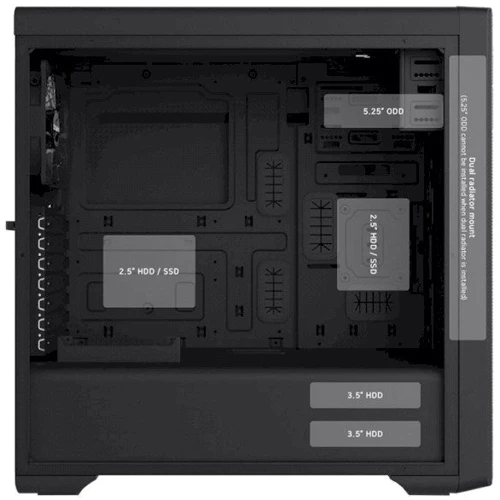 Корпус Zalman N3 Window Black: Типоразмер Midi-Tower